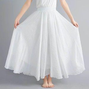 NEW Women’s White Chiffon Midi/Maxi Skirt